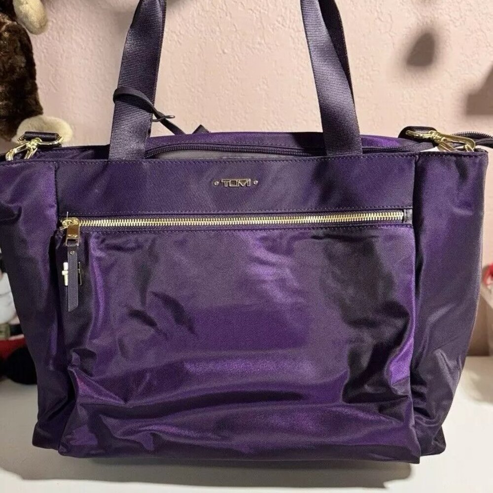 TUMI VOYAGEUR MAUREN TOTE PURPLE NWOT